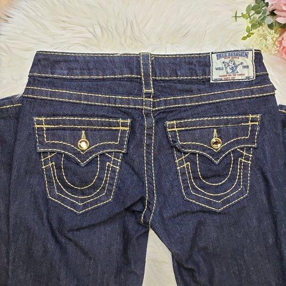 New True Religion Dark Wash Bootcut Bling Jeans - Picture 6 of 6